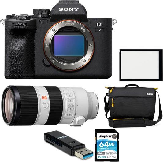 Sony Alpha 7 IV フルフレームミラーレス交換レンズカメラ(ボディ)バンドル Sony FE 70-200mm f/2.8 GM OSSレンズバンドル バッグ/スクリーンプロテクター/メモリーカード/カードリーダー(6点)