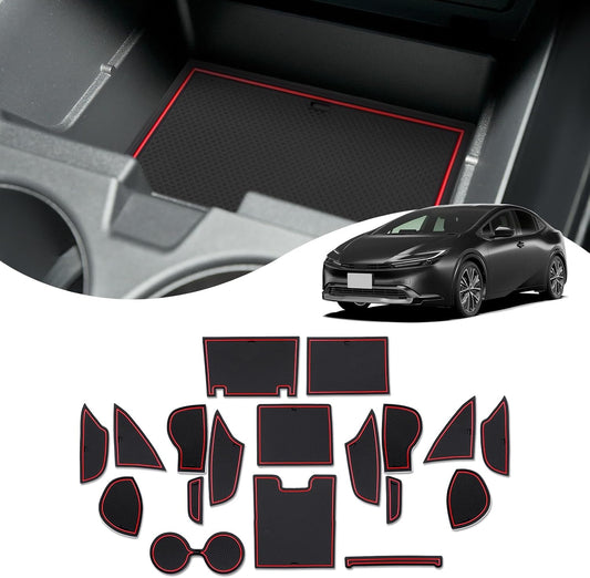 [SXCY] 2023 Toyota Prius 60 Series 65 Series Z Grade Interior Rubber Mat Rubber Mat Anti-Slip Door Pocket Mat Console Mat Noise Prevention Scratch Resistant Easy Installation Custom Parts Interior