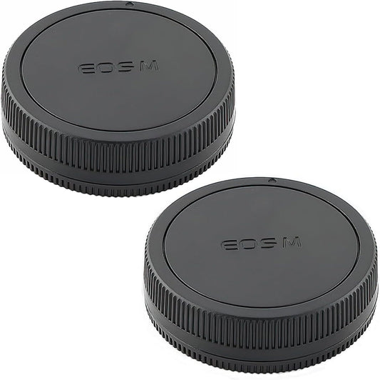 2 Pairs Canon EF-M Mount Rear Lens Cover + Body Cover for EOS M M3 M5 M6 M6 Mark II / M10 M50 M100 M200 / Kiss M2 Kiss M and More Canon EF-M Cameras & Lenses