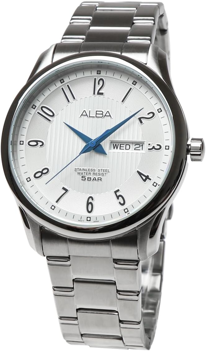 Seiko ALBA AV3253X1 Quartz Men's Stainless Steel Business Analog Day Date Day Date Calendar Wristwatch Men's Silver [Parallel Import], Silver, Bracelet Type