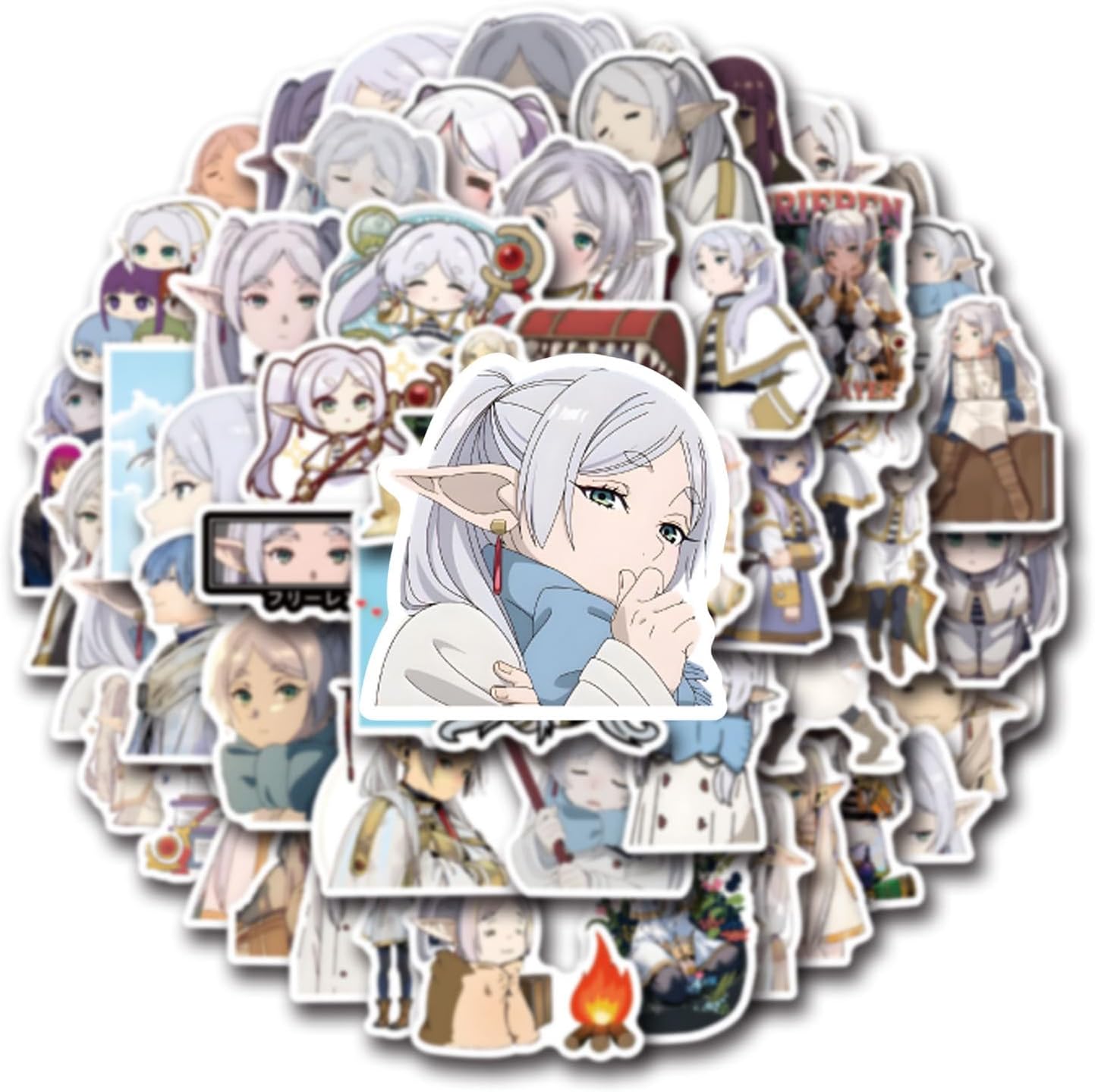 110 pieces Funeral Freeren Himmel Fern Stark Stickers Set, Anime, Cartoon Stickers, Cute, Notebook Stickers, Children's Stickers, Waterproof PVC Stickers, Character Goods, Surroundings, Popular