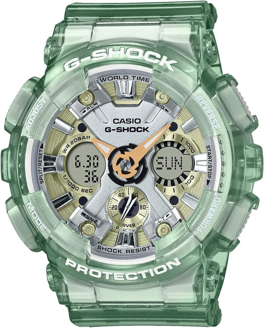 Casio GMA-S120GS-3AJF Women's Wristwatch, Web Limited, Midsize Model, Green, Web Limited Model/Green Skeleton