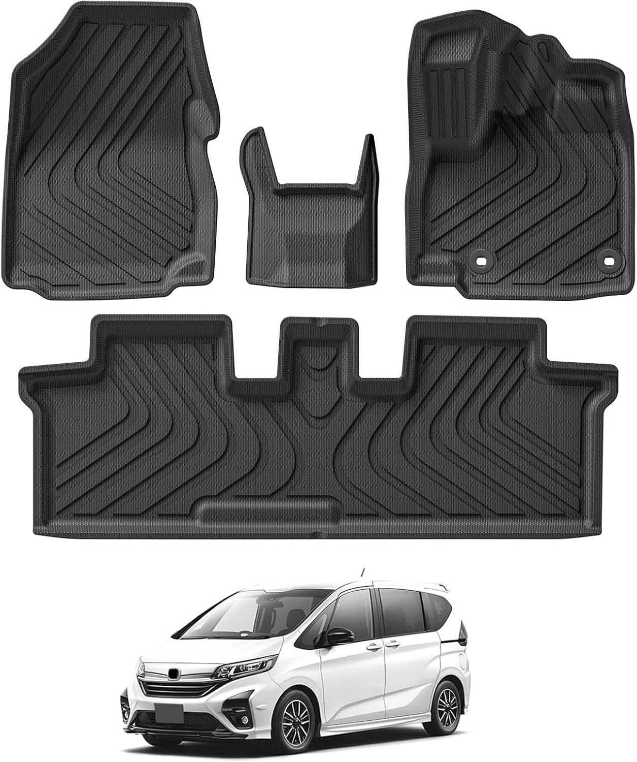 LUCKEASY Honda Freed Floor Mat, Honda FREED GB5/GB6/GB7/GB8 Type, 3D 3D Car Mat, Waterproof Mat, Front & Second Row, TPE Material, Custom Parts, Waterproof, Anti-Slip, Stain Resistant,