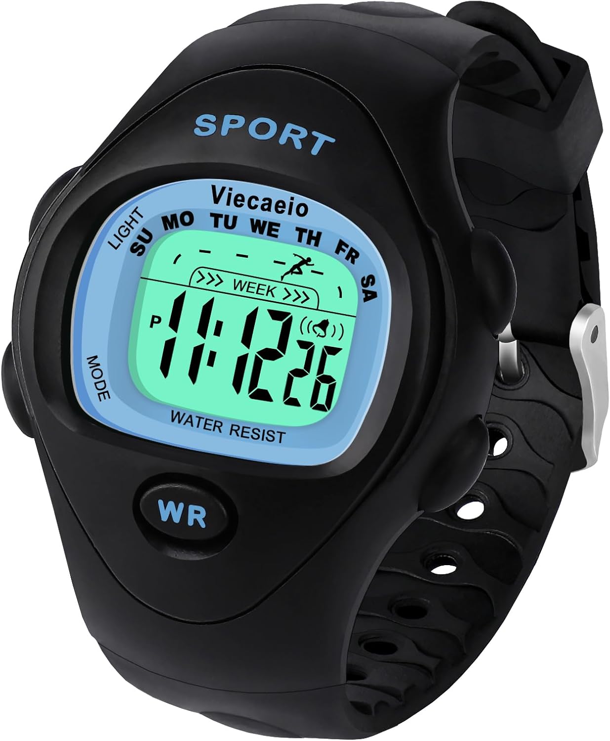 キッズデジタルウォッチ 男の子 女の子 防水 LED カラフルライト スポーツウォッチ 5~17歳のティーンエイジャーに最適 (ギフトボックス付き), マットブラック, スポーツ。
