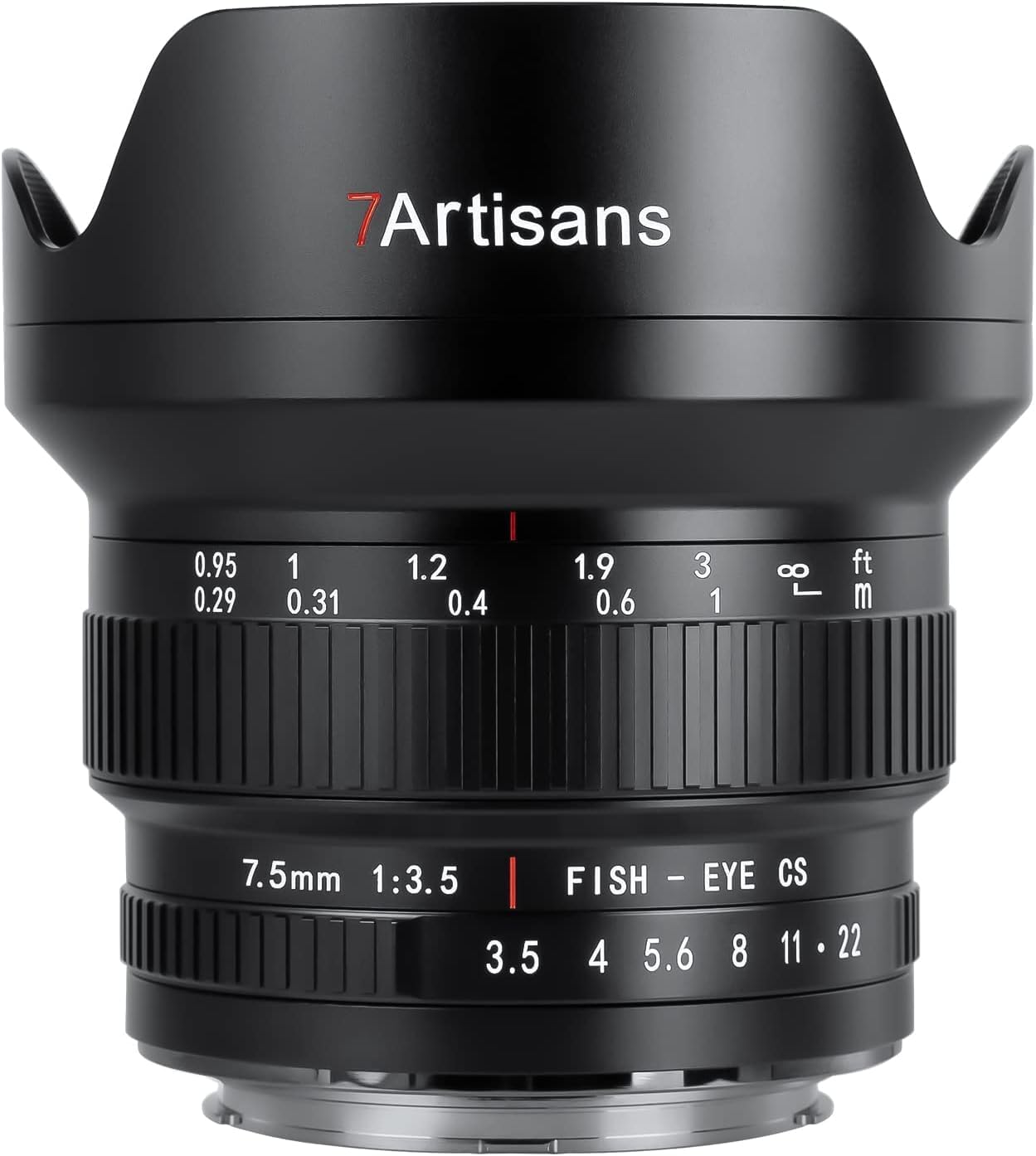 7artisans MF 7.5mm F3.5 APS-C 205° Super Wide Angle Manual Fisheye Lens for Canon EF DSLR Lens 80D 200D Black