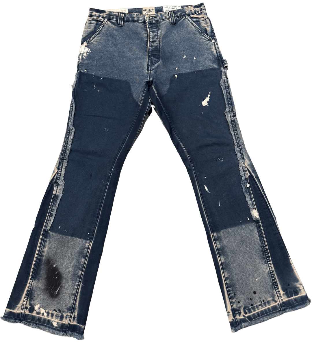 GALLERY DEPT 'WHITE PAINT' NAVY CARPENTER FLARE JEANS