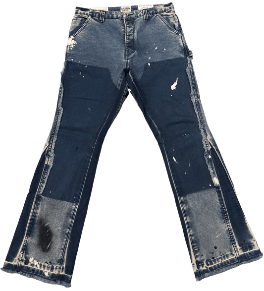 GALLERY DEPT 'WHITE PAINT' NAVY CARPENTER FLARE JEANS