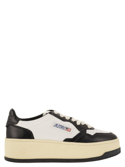 Autry Medalist Platform Leather Trainers - Image 1