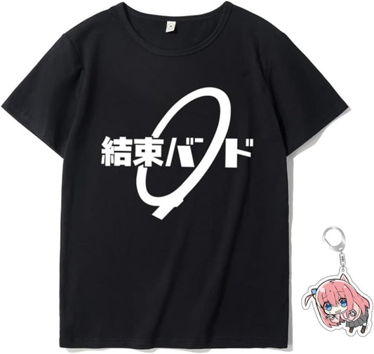 [EIUBCO] ぼっちざろっく Tシャツ 子供 大人 カジュアル 半袖 かわいい 春夏 男女兼用 ボッチザロック tシャツ 結束バンド 衣装 ぼっちざろっく グッズ キーホルダー付き