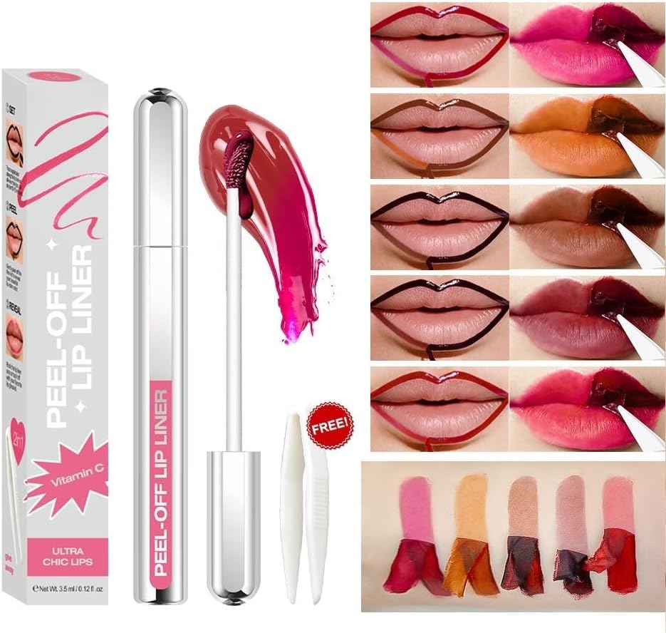 TikTok's Popular Lip Tint, Peel-off, Removable, Long-lasting, Moisturizing, Lip Stain, Korean Cosmetics, Lip Liner, You Can Sleep With It With 5 Natural Colors, Waterproof, No Falling, No Additives