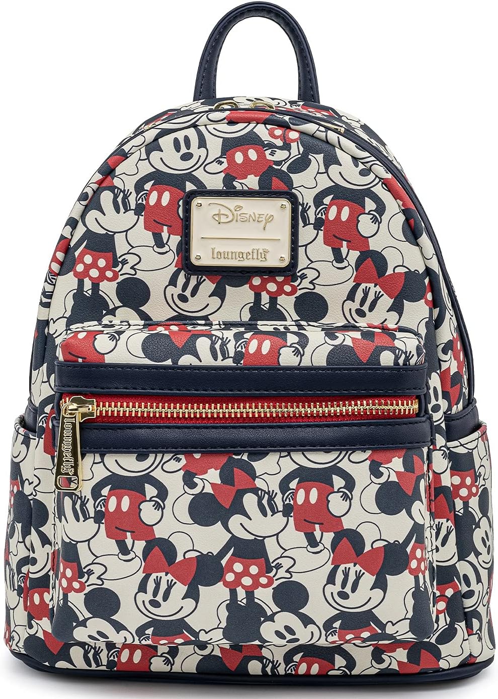 Loungefly Disney Mickey Minnie Mouse Mini Mochila Bolso AOP Rojo Azul Marino