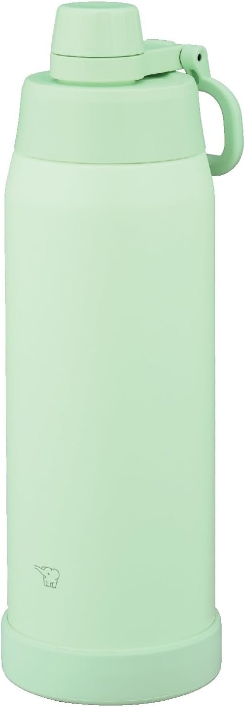 Zojirushi SD-KA100-GM Water Bottle, 0.3 gal (1.0 L) (Fast Hydration), Dishwasher Safe, Seamless Stopper, Only 3 Washings, Handle Included, Cold Insulation, Cool Bottle, Light Green