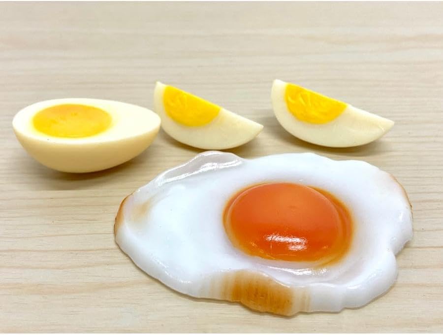 ☆本物そっくり☆ 食品サンプル 卵 3種類セット 目玉焼き ゆでたまご リアルな見た目 実物大 偽物 カフェ レストラン