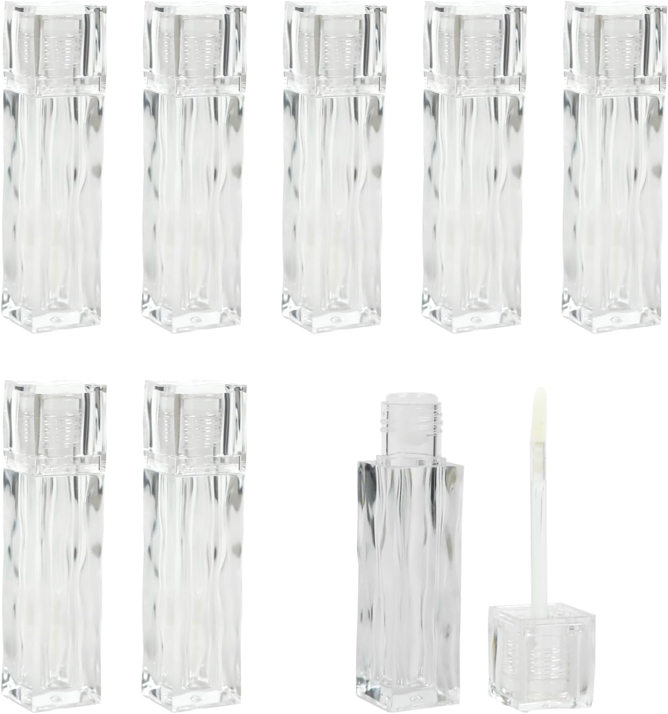 Lip Gloss Tubes Set of 8 Lip Containers, Lipstick Tubes, Transparent, Stylish, Portable, Convenient to Carry, Refill Containers, DIY, Handmade, Lip Gloss, Lipstick, Storage Containers, Makeup