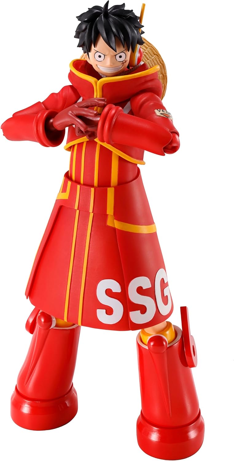 TAMASHII NATIONS S.H. Figuarts One Piece Monkey D. Luffy - Miraishima Egg Head - Approx. 5.9 inches (150 mm), PVC & ABS Pre-painted Action Figure
