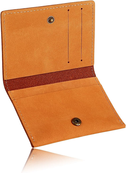 Kameto Bag Manufacturing Men's Credit Card Case, Genuine Leather, Card Slot, Thin, Camel