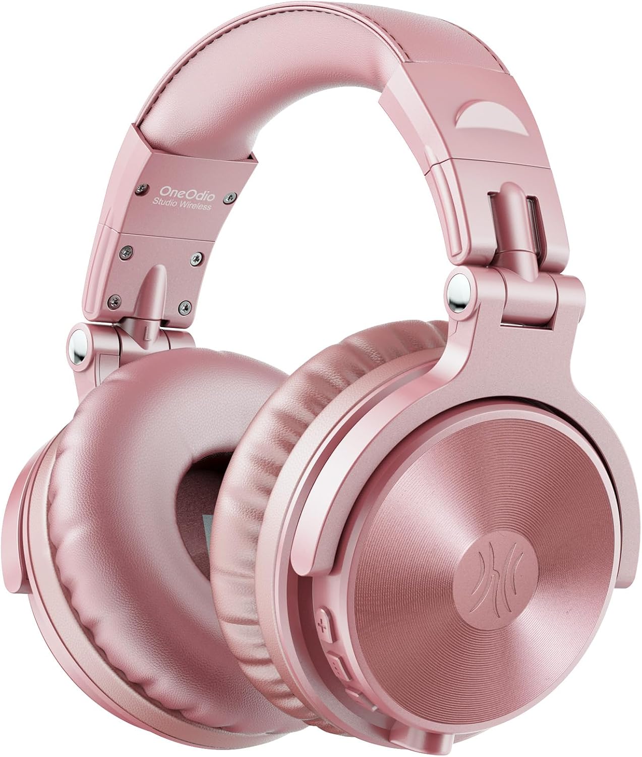 OneOdio Wireless Headphones, Up to 110 Hours of Continuous Playback, Bluetooth Headphones, Heavy Bass, Wired Hi-Res, Multi-Point Support, Built-in Microphone, Hands-Free Calling, Pro C, Rose Gold