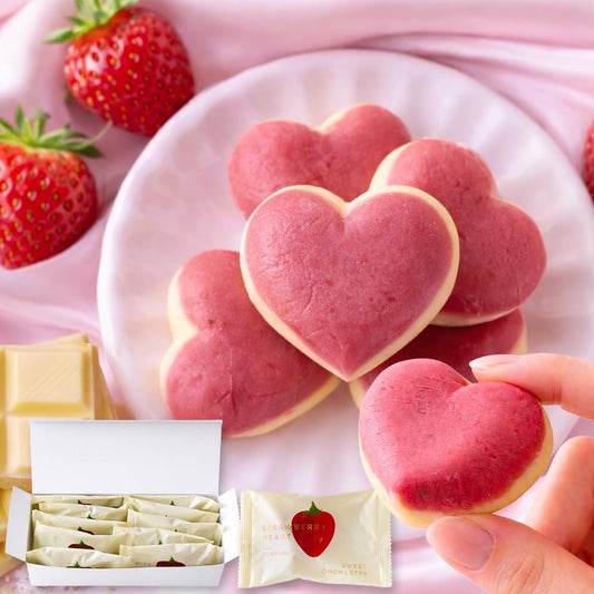 Natural Life Heart Strawberry Cake (10 Pieces), Hokkaido Sweets, Gift for Going Out, School Entrance Celebration, Mother's Day Sweets, White Day, Japanese Sweets, Japanese Sweets, Western Sweets, Strawberry, White Chocolate, Individual Packaging, Souvenir