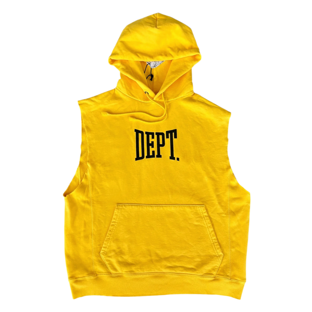 GALLERY DEPT 'YELLOW' CUTOFF LOGO HOODIE