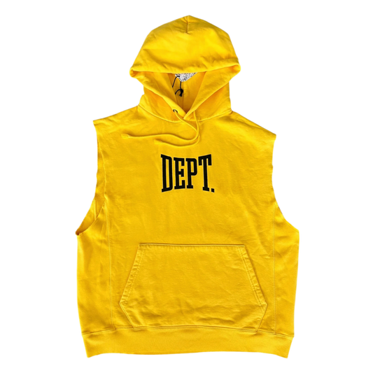 GALLERY DEPT 'YELLOW' CUTOFF LOGO HOODIE