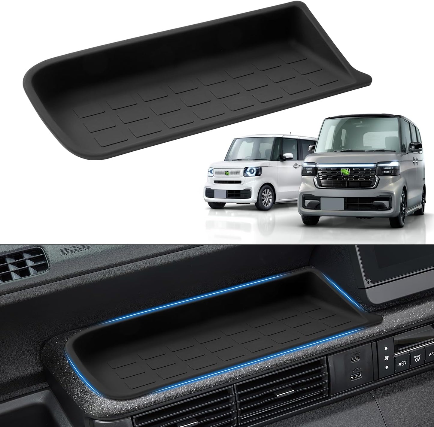 Auto Spec Honda New N-Box JF5/JF6 nbox Custom Passenger Tray, Exclusive Co-Pilot Tray, October 2023 - Present Storage Box, Storage, Small Items, Silicone Rubber Material, Interior Parts, Easy
