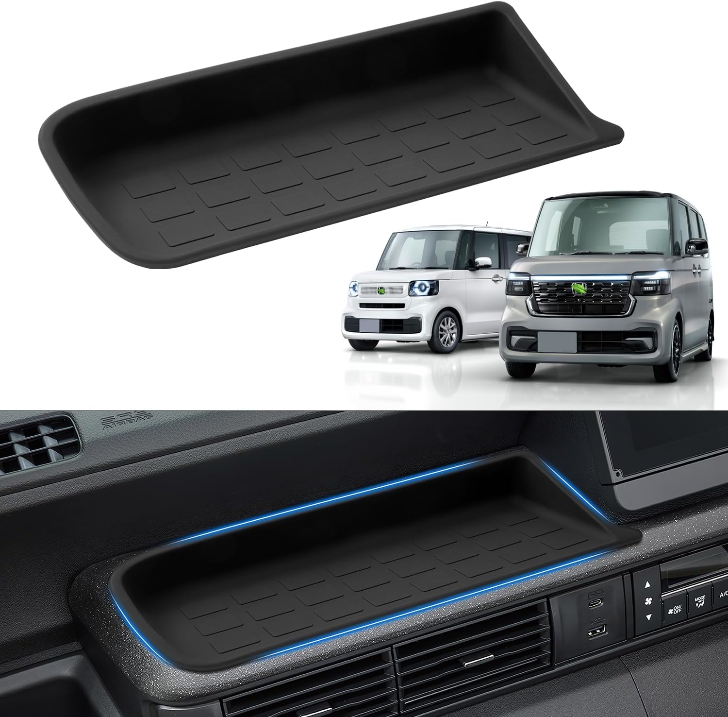 Auto Spec Honda New N-Box JF5/JF6 nbox Custom Passenger Tray, Exclusive Co-Pilot Tray, October 2023 - Present Storage Box, Storage, Small Items, Silicone Rubber Material, Interior Parts, Easy