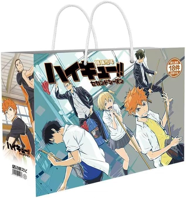 for Haikyu!! Lucky Bag Gift 2022 Limited Set for Haikyu!! Tobio Kageyama Tsukishima Kouji Sugawara Koji Oikawa Goods Set HAPPY BAG Popular Animation Gift Tote Bag Photo Sticker Lucky Hand Rope