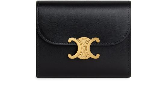 CELINE Triomphe small flap in shiny calfskin wallet - Image 1