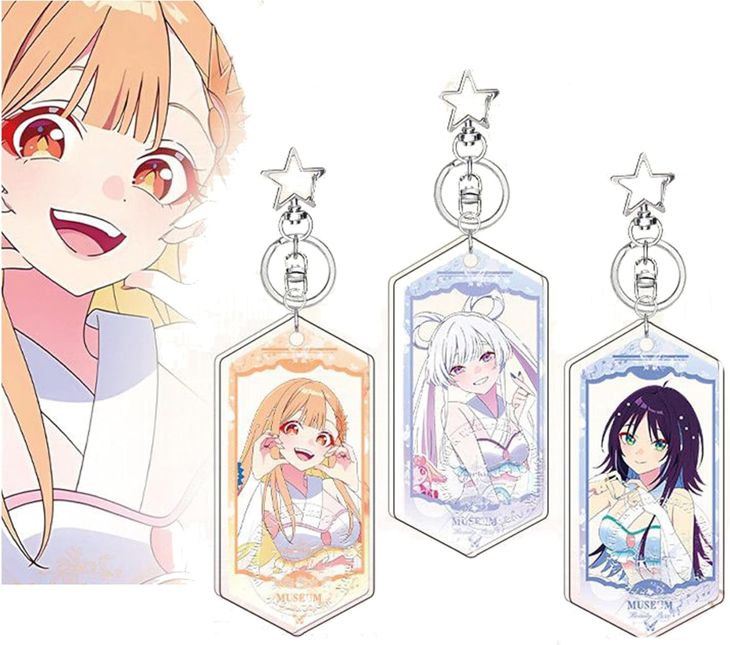 [SENDENG] 対応超かぐや姫！ キーホルダー アクリル 3点セット かぐや 酒寄彩葉 月見ヤチヨ グッズ 感謝祭 アニメペンダント カバン掛け 携帯 鍵 飾り 可愛い コスチューム道具 周辺 装飾品