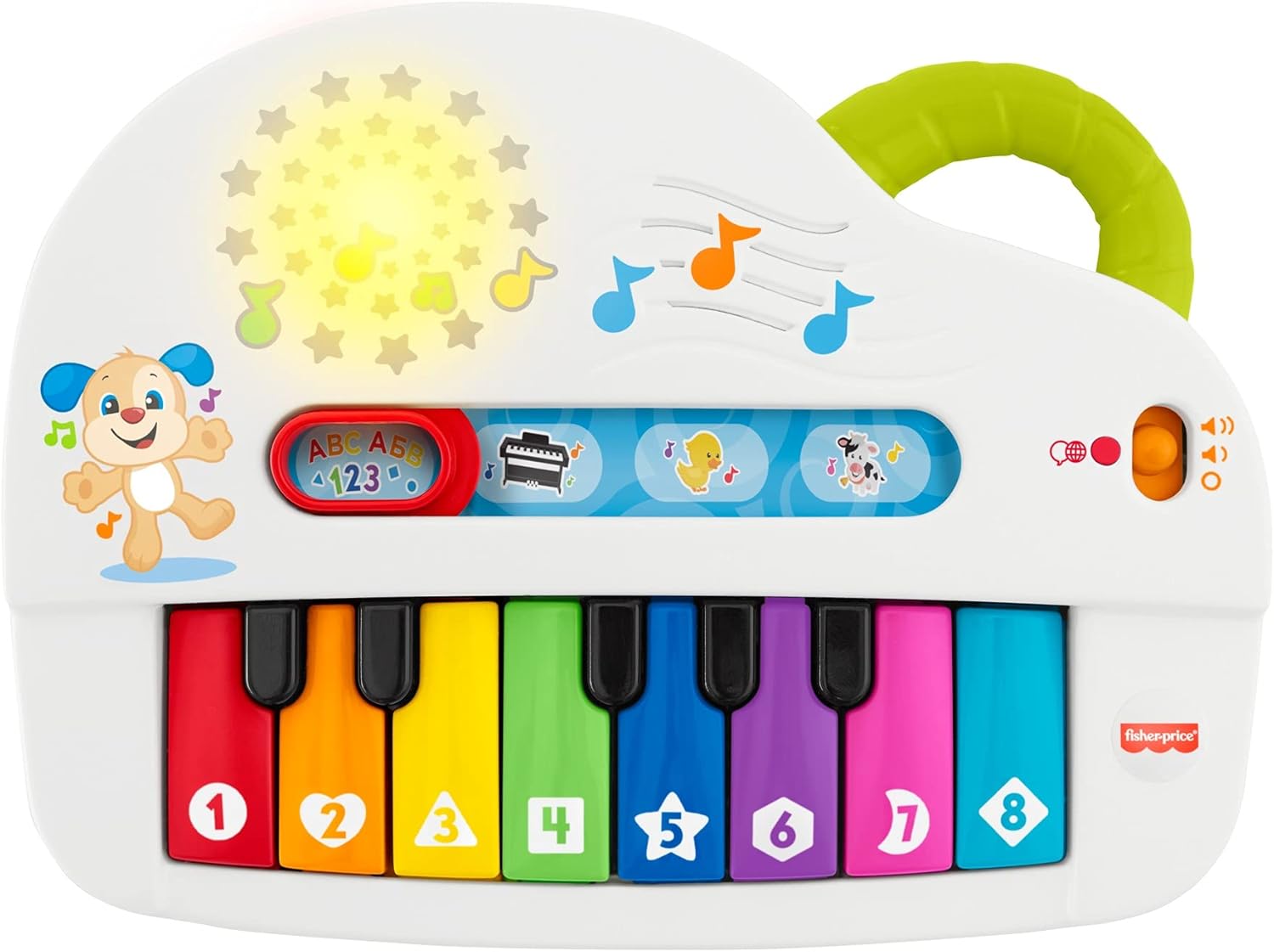 Mattel Fisher Price GKV22 Bilingual Exciting Piano, 6 - 36 Months, Baby Toys, Educational English, Foreign Languages, Gift