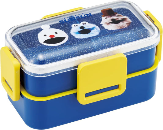 Skater PFLW4-A Casual Container Lunch Box with Dome-Shaped Lid, Two Tiers, 20.2 fl oz (600 ml), Made in Japan, Puppet Sunsun