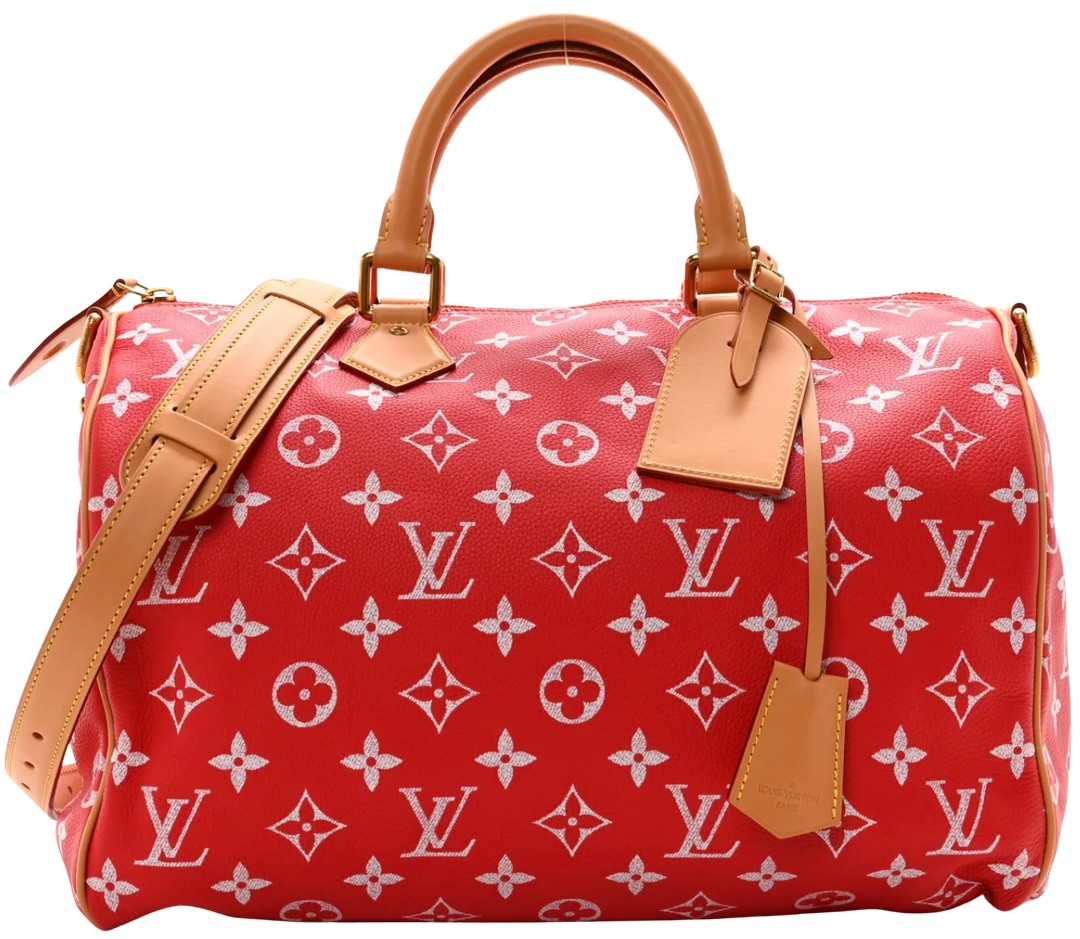 LOUIS VUITTON 'SPEEDY RED' P9 BANDOULIÉRE 40 BAG