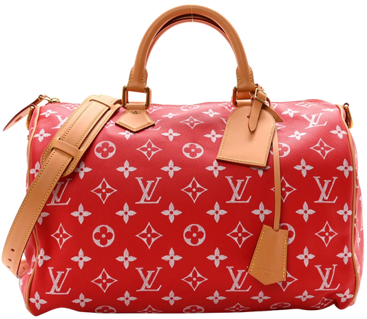 LOUIS VUITTON 'SPEEDY RED' P9 BANDOULIÉRE 40 BAG