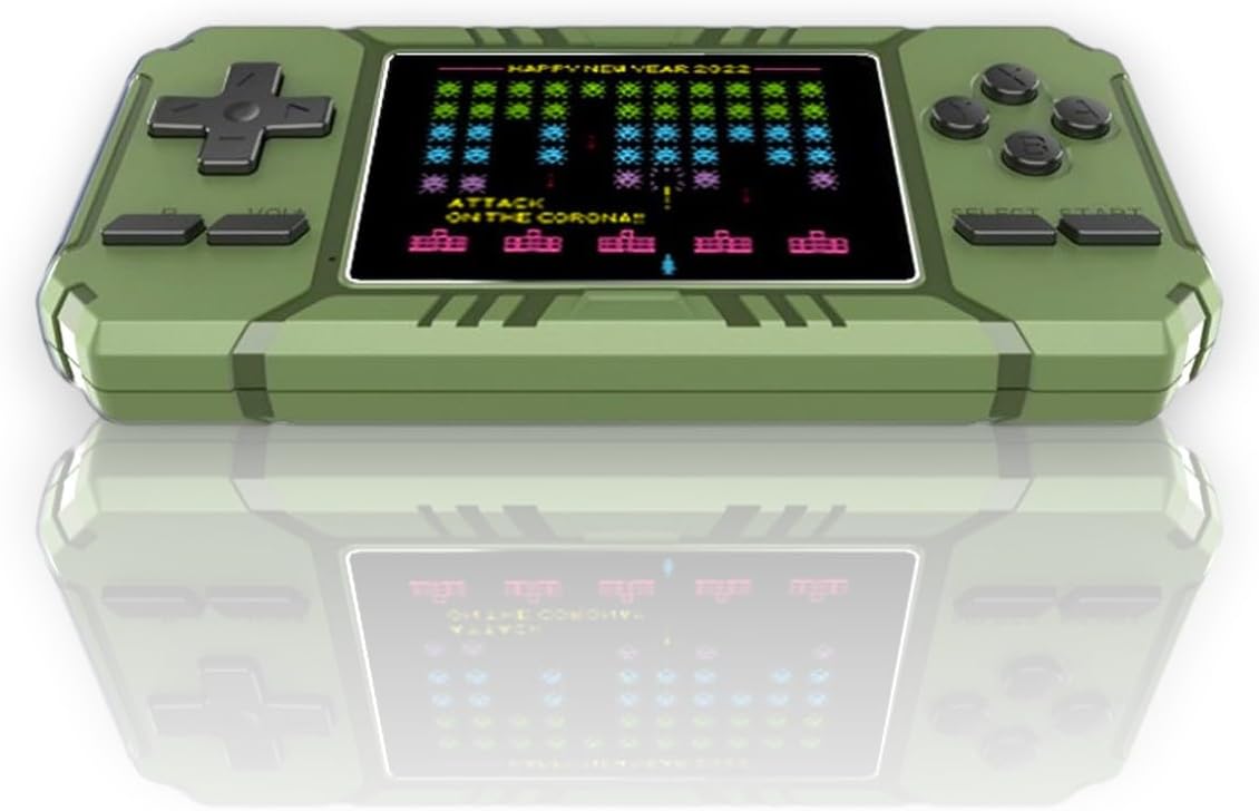 Grigioy Micro Game Box, 500 Games, Portable, Game Console, Compatible Unit, Retro Game, Built-in 500 Types (Green)
