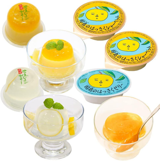 Hiroshima Mika Inoshima Hasaku Jelly, Inshima Hasaku Sherbet, Hiroshima Lemon, Jelly, Milk, Clear, Set of 12, Made in Hiroshima Prefecture, Souvenir, Popular Item