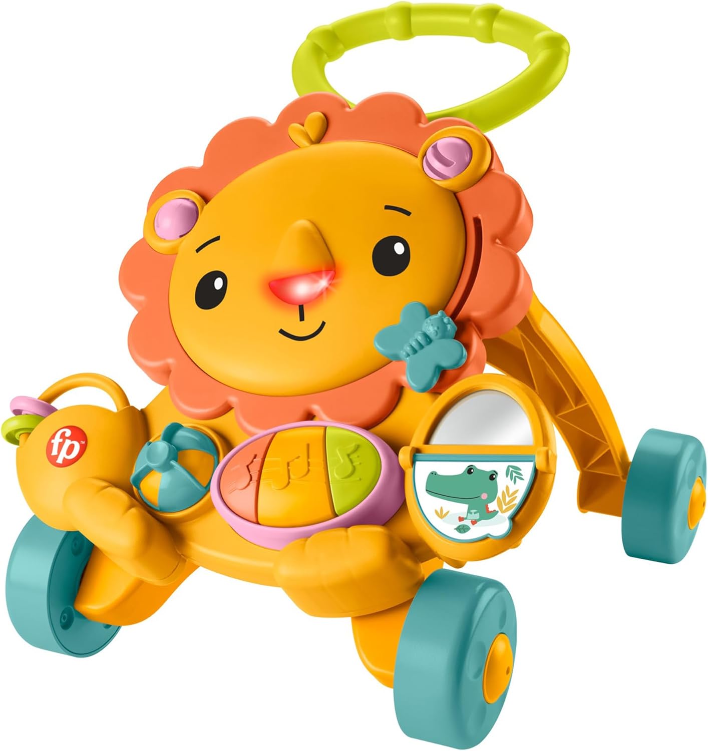 Fisher-Price Push! Lion-kun's Musical Walker Push Toy Baby Toy Educational & Finger Play 6 Months+ HJG60