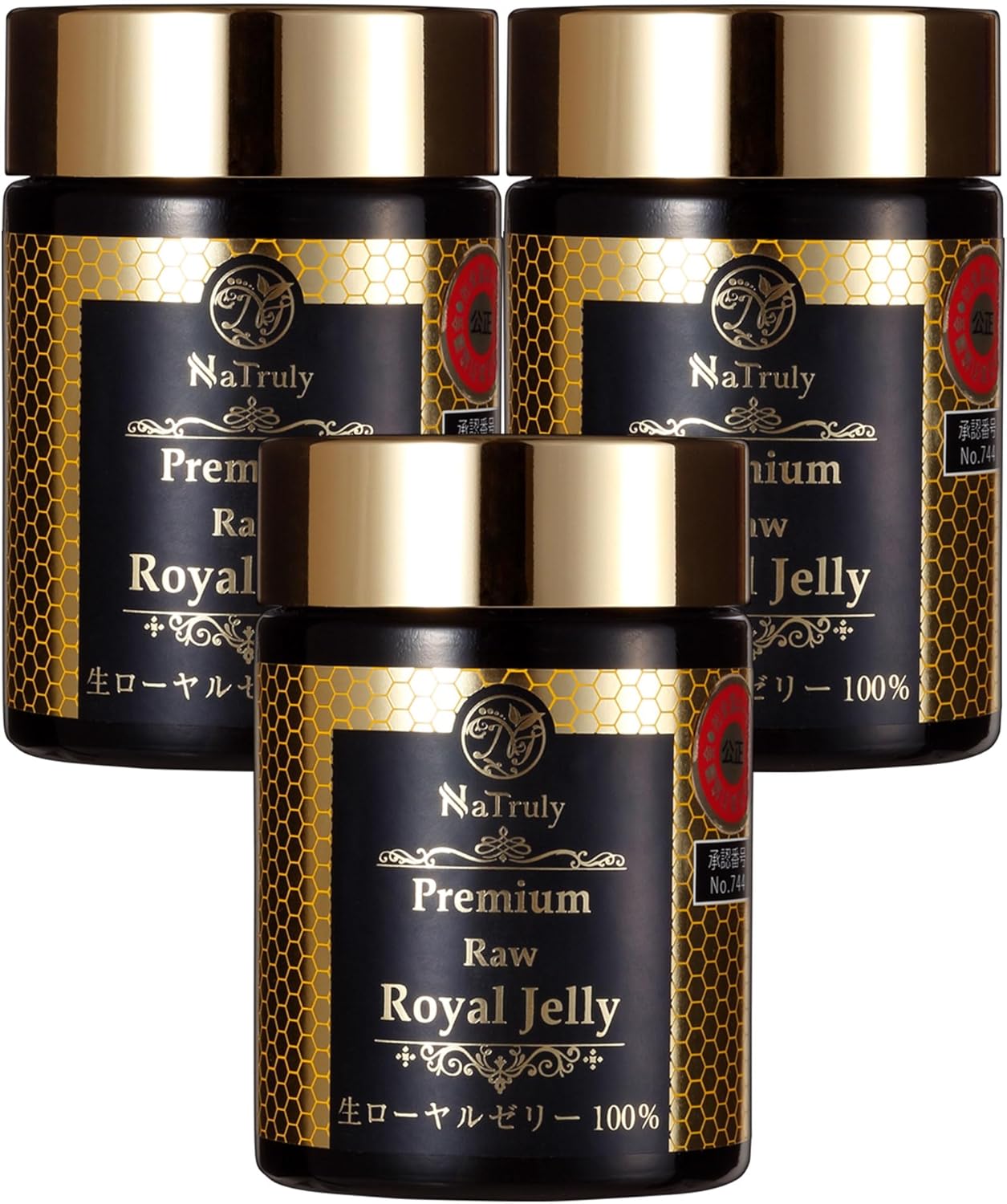 NaTruly Premium Raw Royal Jelly, 100% Raw Royal Jelly, 3.5 oz (100 g), Set of 3 Bottles, Frozen, Royal Jelly, Descentic Acid, High Tibetan Product, Additive-Free