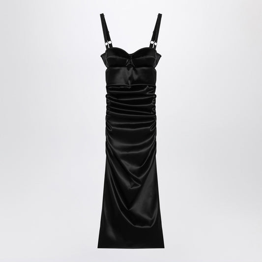 Dolce  Gabbana Dolce＆Gabbanaは、ブラジャーのディテールを備えた黒いドレスをドレープしました - Image 1