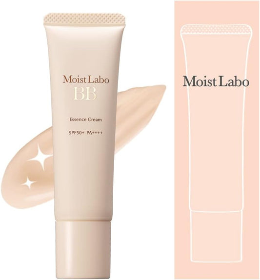 (Exclusive) Moist Lab BB Essence Cream (Shiny Beige), 1.1 oz (30 g), SPF50 PA++++ (High Moisturizing/Pore Cover), Made in Japan