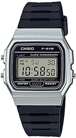 Casio F-91 Watch, Quartz Watch, Unisex, Cheap Casio, Silver (WM-7A), Unisex