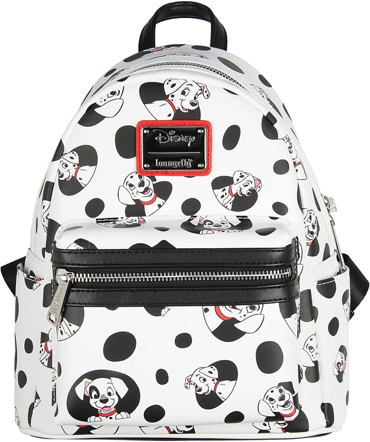Loungefly Disney 101 Dalmatians Spots and Pups Lucky Penny Patch Allover Print Mini mochila de 11 pulgadas