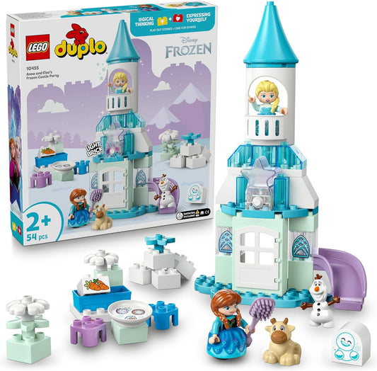 LEGO Duplo Disney Elsa's Ice Castle Party Toy, Building Block, Educational Toy, Birthday Gift, for Boys and Girls, Ages 1.5, 2, 4, Pre-school, Frozen, Disney Merchandise, Role Play, Pretend Play