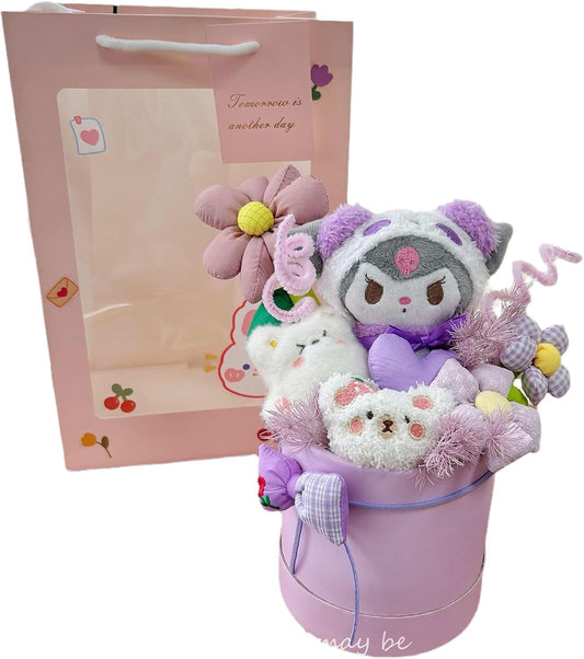 Sanrio Bouquet, Plush Bouquet, Bouquet, Gift, Cute Plush, Popular, Birthday Gift, Creative Present, Interior Decoration, Cute, Never Wither, Artificial Flowers, Gift, Message Card, Get Well Present