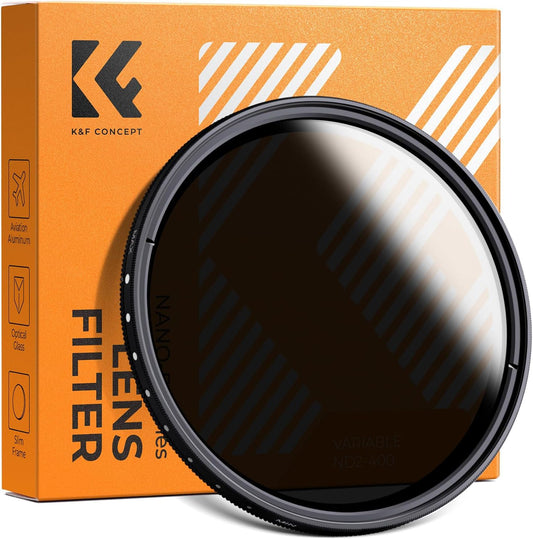 K&F CONCEPT 67mm 可変NDフィルター ND2-ND400 減光フィルター 超薄型 カメラ用フィルター+超極細繊維布（67mm ND Filter）