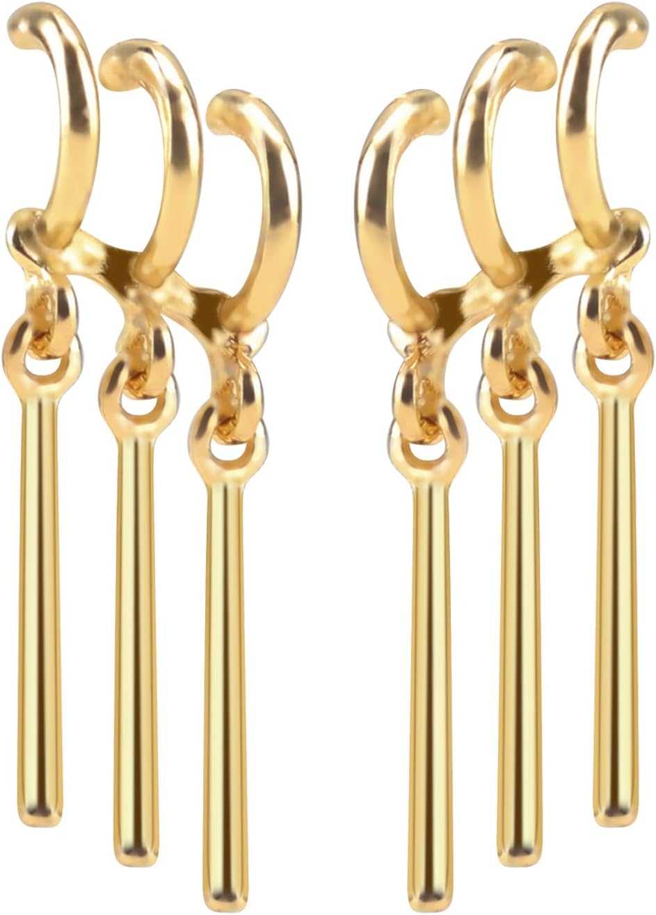 Jawfait Zoro Earrings Single Ear Piercing for Men Zoro Cosplay Earrings Anime Lover Anime Goods Jewelry, Stainless Steel, No Jewelry, Gold, Stainless Steel, No Gemstone