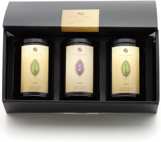 Kyoto Rikyuen Uji Set, 1.1 oz (30 g), Uji Gyokuro, 1.1 oz (30 g) x 2, Uji Tea Gift, Tea Gift, Kyoto Gift, Made in Japan ujiset-goku