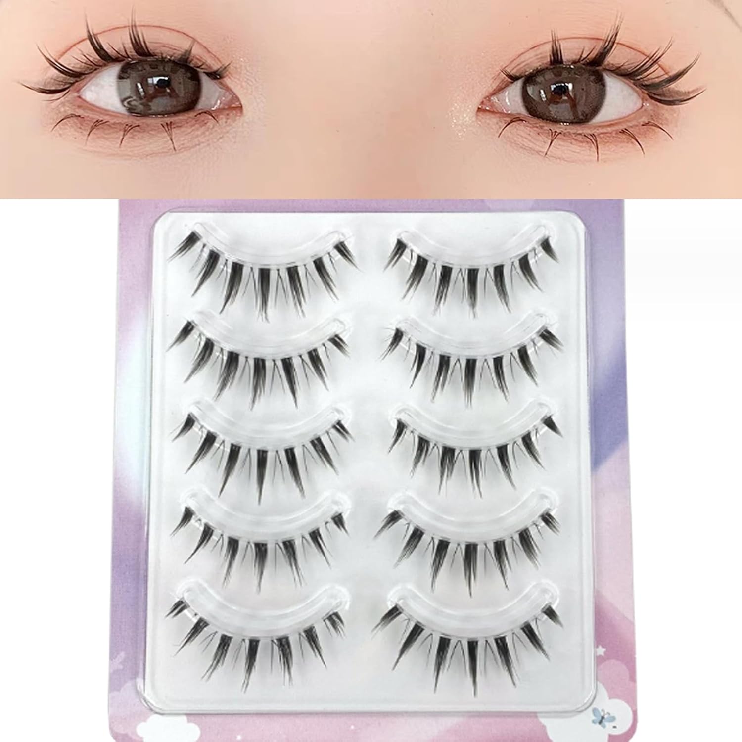 False Eyelashes, For Lower Eyelashes, Natural False Eyelashes, Handmade High Quality Fiber, Comfortable, 3D Feeling, Transparent, 3D False Eyelashes, Cute Eyelashes, Reusable, Lifelashes,