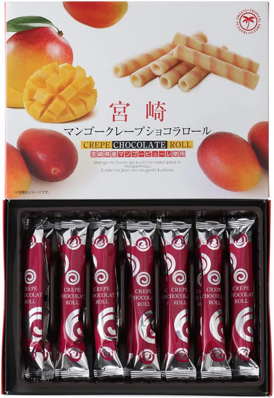 Yutaka Shokai Miyazaki Mango Crepe Chocolate Rolls, 14 Pieces