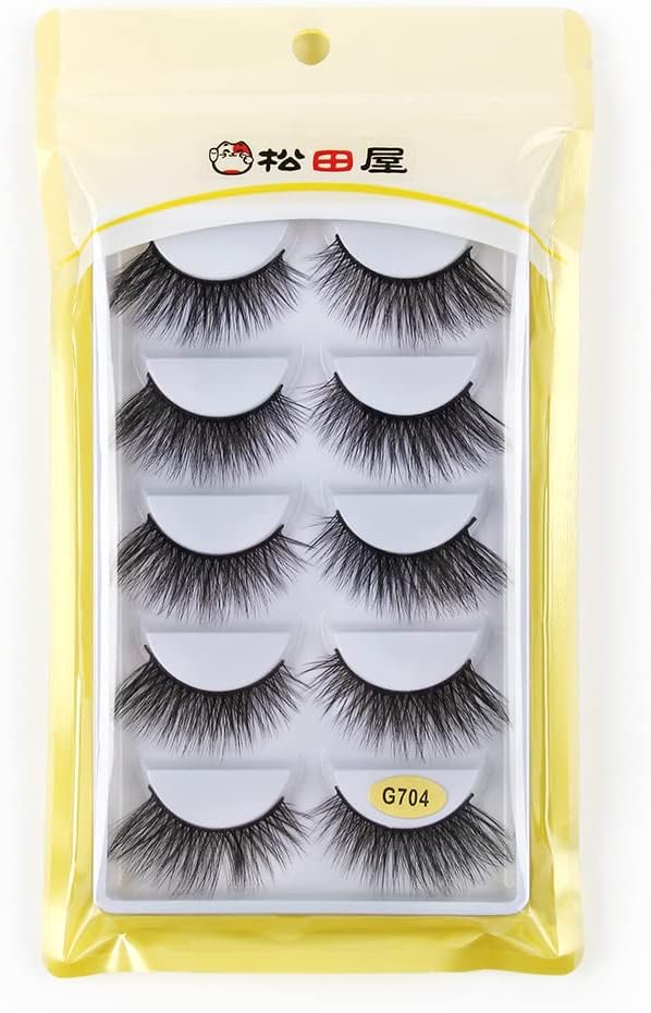 5 Pairs Mink Eyelashes Matsudaya G7 Series Super Dense Stage Makeup Natural False Eyelashes Long Eyelashes Extension Fake Eyelashes Handmade (G704)