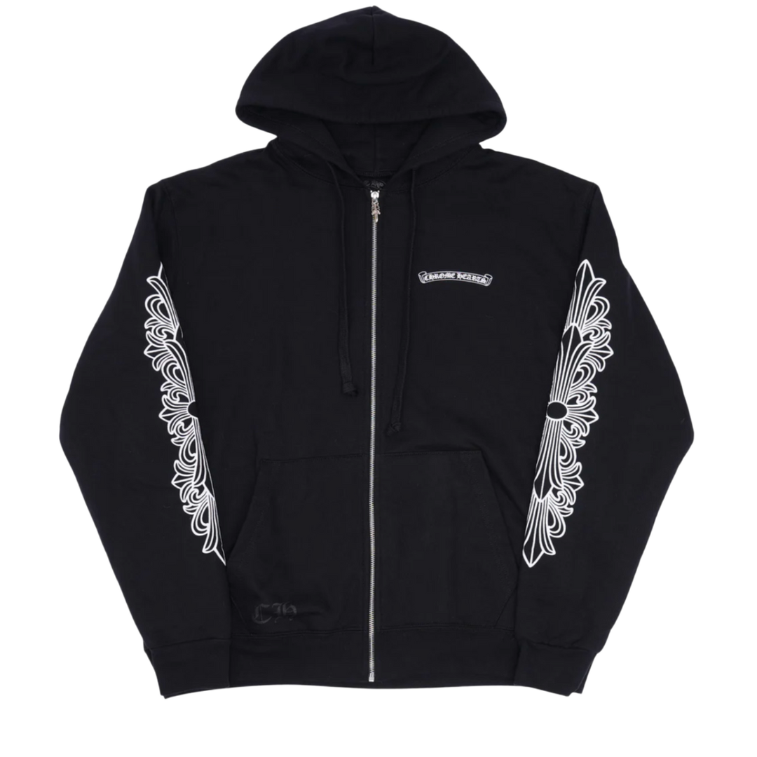 CHROME HEARTS 'ASPEN EXCLUSIVE' BLACK THERMAL LINED ZIP UP HOODIE